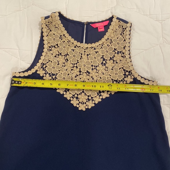 Lilly Pulitzer Nala Dress Size 4 Navy Gold - Picture 6 of 9